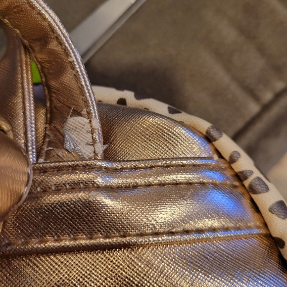 Luv Betsey Johnson Kitty Rose Gold Backpack with Cat Jewel Face - Picture 11 of 11